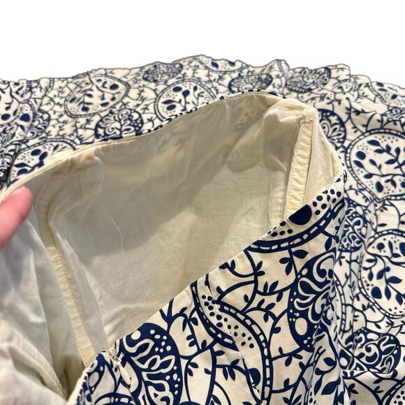 ANTHRO Tabitha women’s dress, strapless, blue and white, knee length, cotton, 6 - Picture 5 of 6